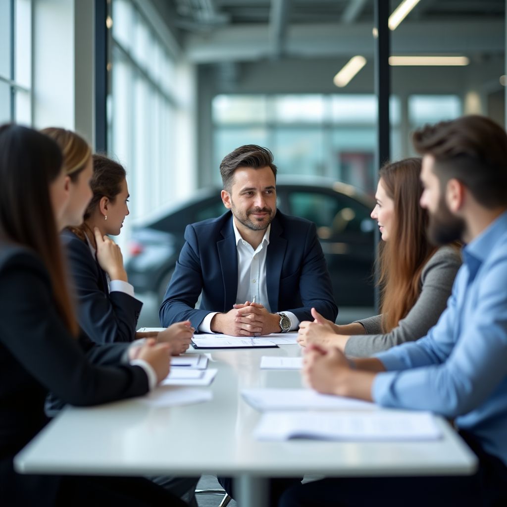 Reunión estratégica planificación negocio automotriz